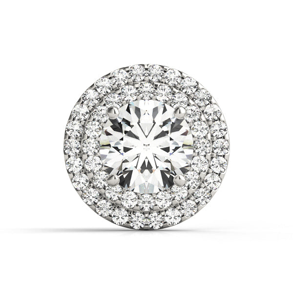 14K White Gold Round Double Ring Head With 1 TCW Diamond (SI1-SI2, G-H)