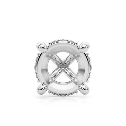 14K White Gold Hidden Halo Round Head With 0.39 TCW Diamond (SI1-SI2, G-H)