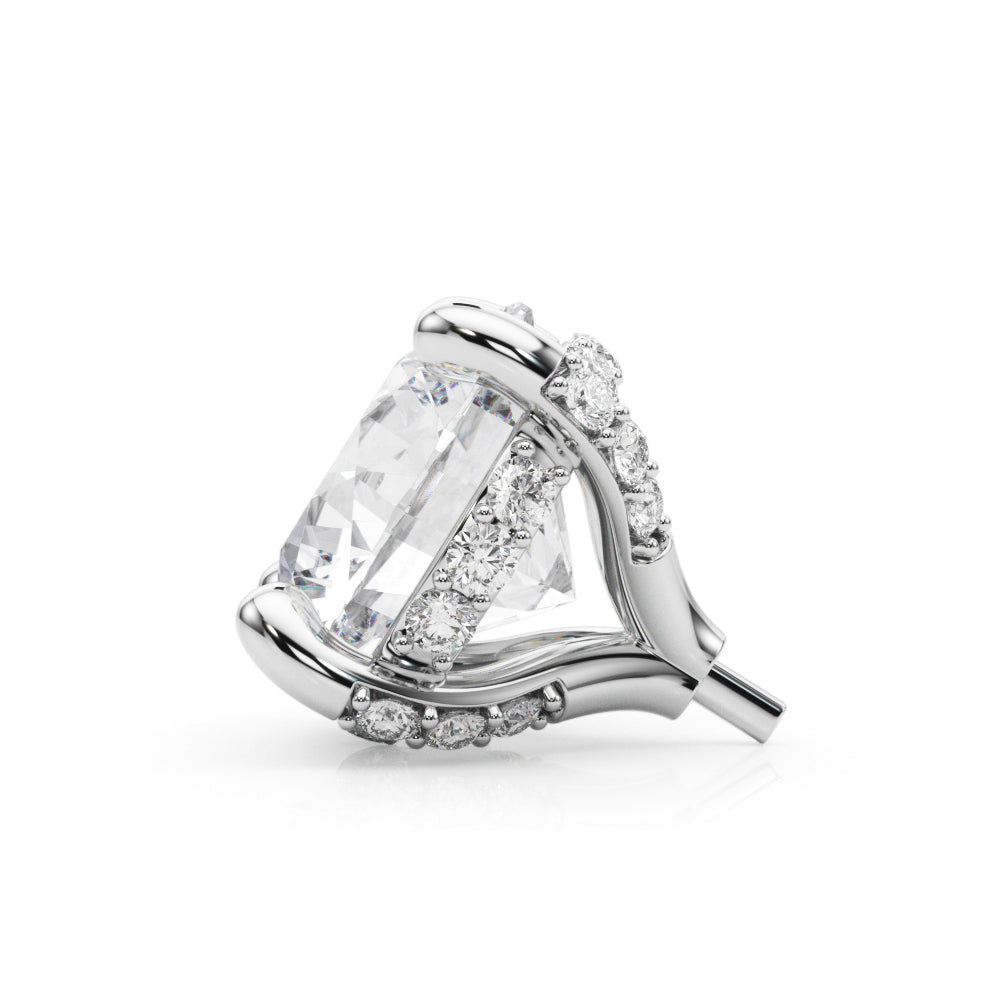 14K White Gold Hidden Halo Round Head With 3.12 TCW Diamond (SI1-SI2, G-H)