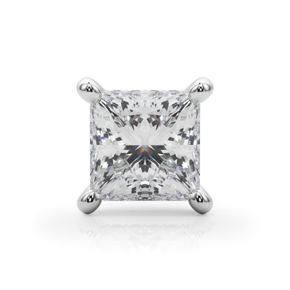 14K White Gold 4 Prong Princess Cut Hidden Halo Head With 2.12 TCW Diamond (SI1-SI2, G-H)