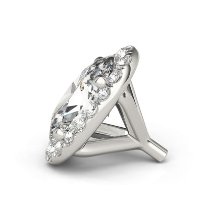 14K White Gold Oval Head Pave With 1.04 TCW Diamond (SI1-SI2, G-H)