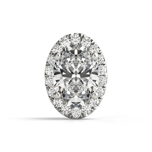 14K White Gold Oval Head Pave With 1.04 TCW Diamond (SI1-SI2, G-H)