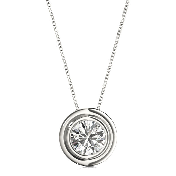 14K White Gold Pendants Solitaires With 0.50 TCW Diamond (SI2, H-I)
