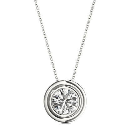 14K White Gold Pendants Solitaires With 0.50 TCW Diamond (SI2, H-I)