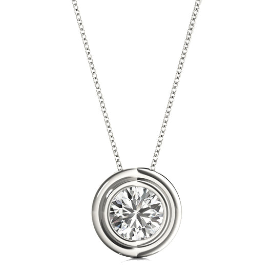 14K White Gold Pendants Solitaires With 0.50 TCW Diamond (SI2, H-I)