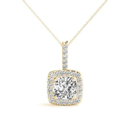 14K Yellow Gold Pendants Halo With 0.21 TCW Diamond (SI2, H-I)