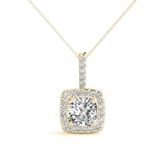 14K Yellow Gold Pendants Halo With 0.21 TCW Diamond (SI2, H-I)