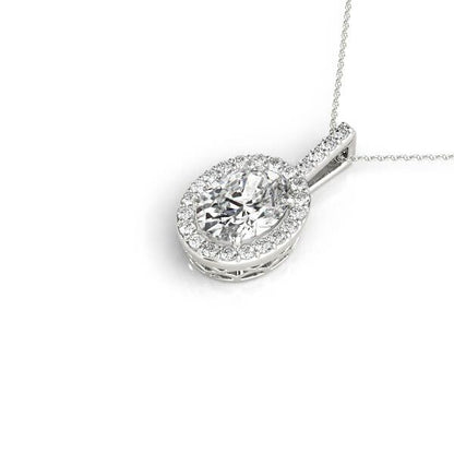 14K White Gold Pendants Halo With 0.15 TCW Diamond (I3 H-J)