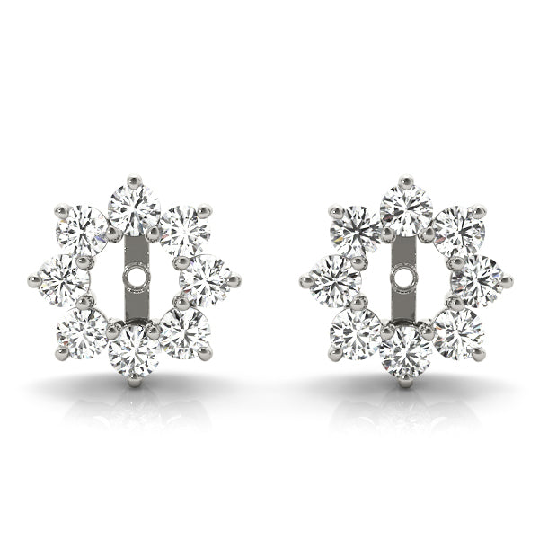 14K White Gold Earrings Jackets With 0.24 TCW Diamond (I1, H-I)