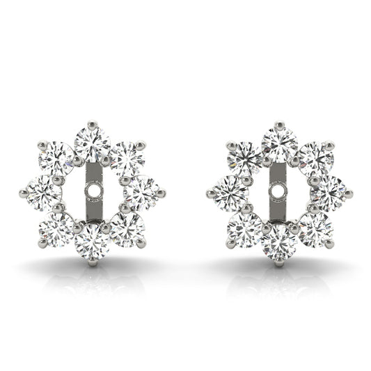 14K White Gold Earrings Jackets With 0.24 TCW Diamond (I1, H-I)