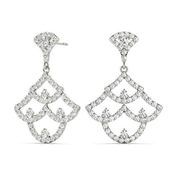 14K White Gold Fashion Earrings With 0.34 TCW Diamond (SI2, H-I)