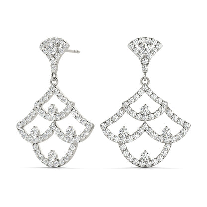 14K White Gold Fashion Earrings With 0.34 TCW Diamond (SI2, H-I)