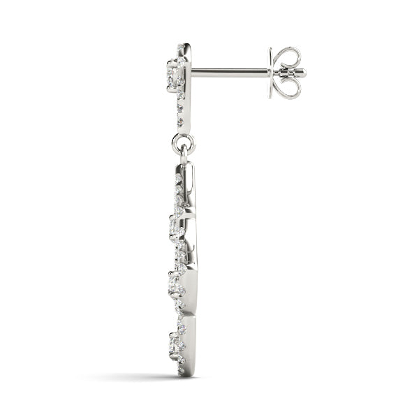 14K White Gold Fashion Earrings With 0.34 TCW Diamond (SI2, H-I)