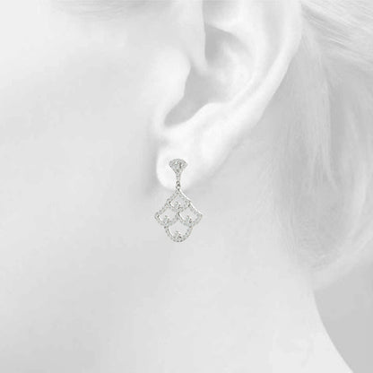 14K White Gold Fashion Earrings With 0.34 TCW Diamond (SI2, H-I)