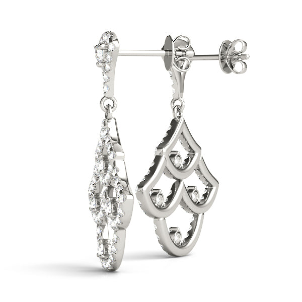 14K White Gold Fashion Earrings With 0.34 TCW Diamond (SI2, H-I)