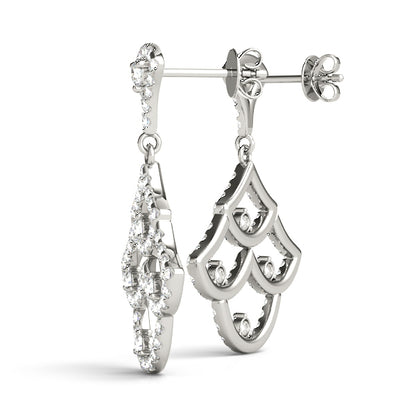 14K White Gold Fashion Earrings With 0.34 TCW Diamond (SI2, H-I)