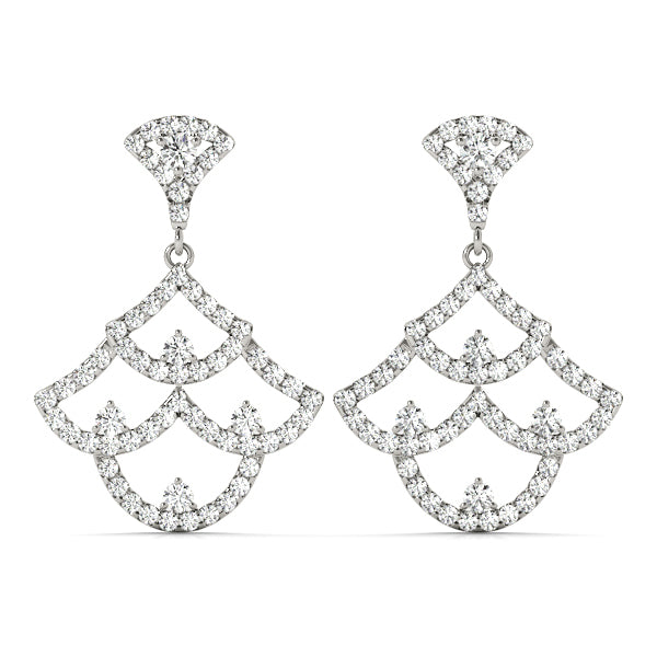 14K White Gold Fashion Earrings With 0.34 TCW Diamond (SI2, H-I)