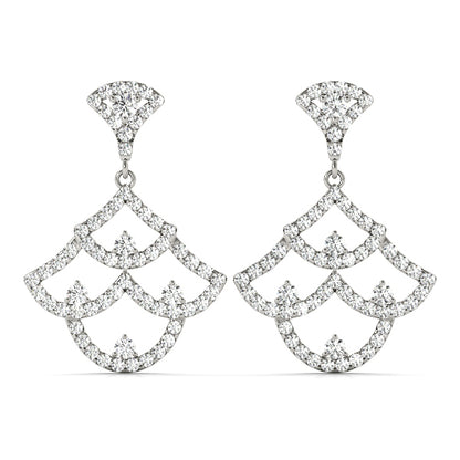 14K White Gold Fashion Earrings With 0.34 TCW Diamond (SI2, H-I)