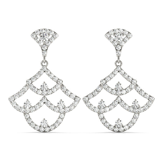 14K White Gold Fashion Earrings With 0.34 TCW Diamond (SI2, H-I)