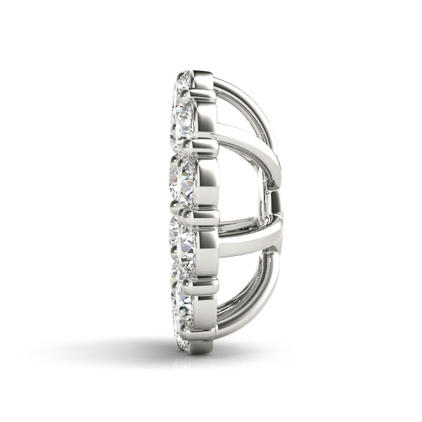 14K White Gold Earring Jacket For 1.0 Ct Center With 0.39 TCW Diamond (SI2, H-I)