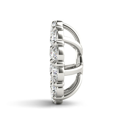 14K White Gold Earring Jacket For 1.0 Ct Center With 0.39 TCW Diamond (SI2, H-I)