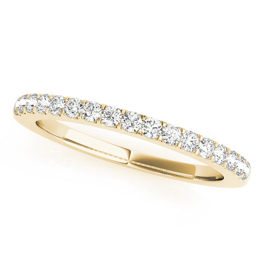 14K Yellow Gold Wedding Bands Prong Set With 0.25 TCW Diamond (SI1-SI2, G-H)