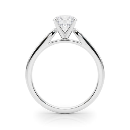 14K White Gold Engagement Rings Single Row Channel Set With 0.08 TCW Diamond (I1, H-I)