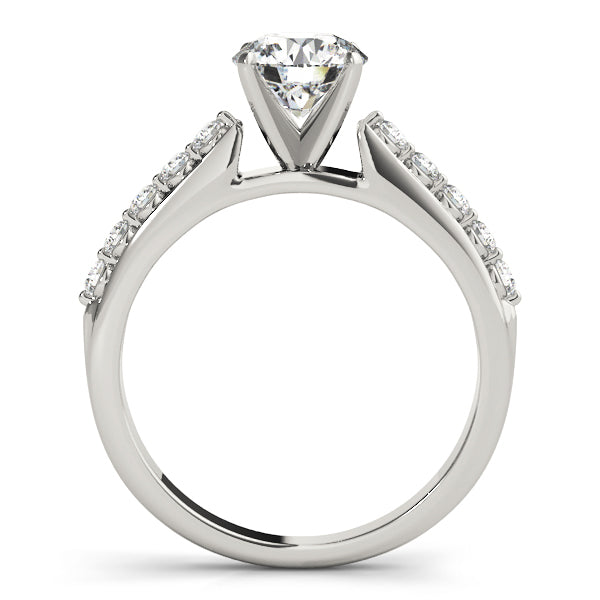 14K White Gold Engagement Rings Single Row Prong Set With 0.20 TCW Diamond (SI1-SI2, G-H)