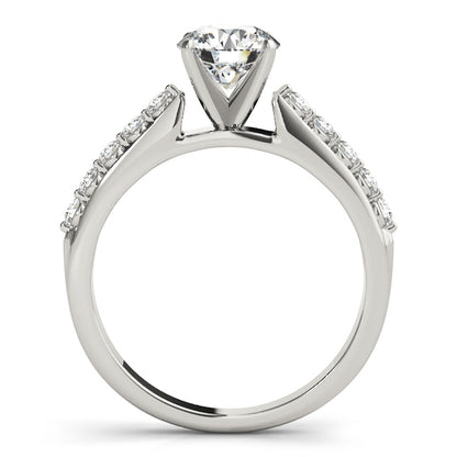 14K White Gold Engagement Rings Single Row Prong Set With 0.20 TCW Diamond (SI1-SI2, G-H)