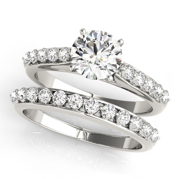 14K White Gold Engagement Rings Single Row Prong Set With 0.20 TCW Diamond (SI1-SI2, G-H)