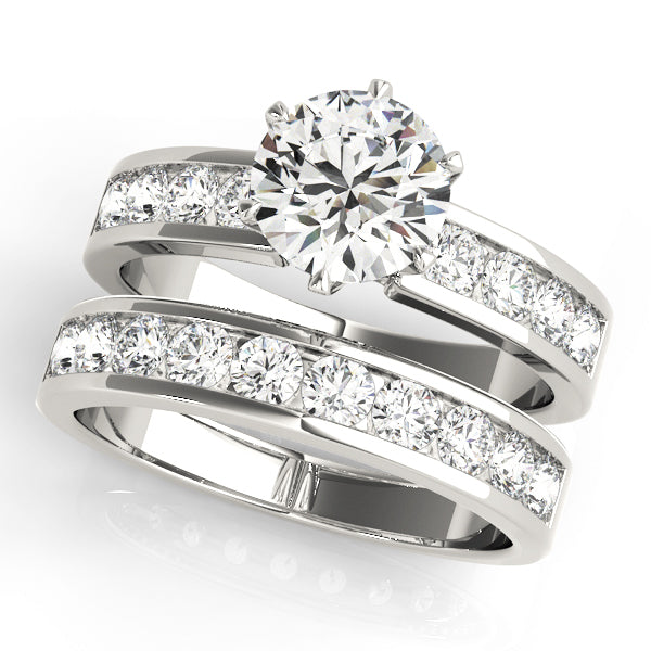 14K White Gold Engagement Rings Single Row Channel Set With 2.80 TCW Diamond (SI1-SI2, G-H)
