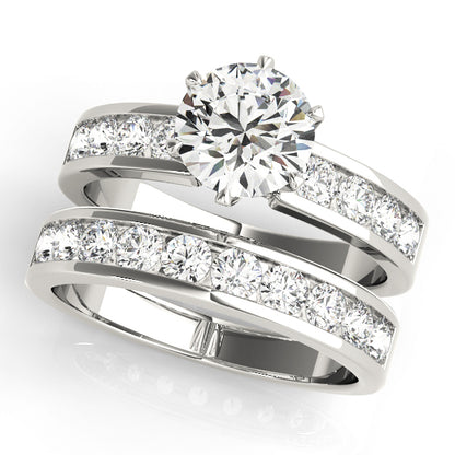 14K White Gold Engagement Rings Single Row Channel Set With 2.80 TCW Diamond (SI1-SI2, G-H)