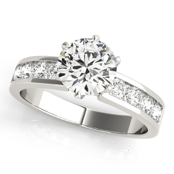 14K White Gold Engagement Rings Single Row Channel Set With 2.80 TCW Diamond (SI1-SI2, G-H)