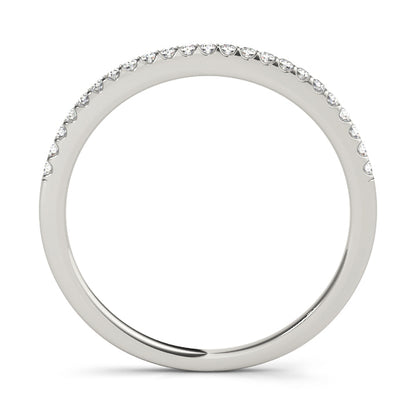 14K White Gold Wedding Bands Prong Set With 0.14 TCW Diamond (SI1-SI2, G-H)