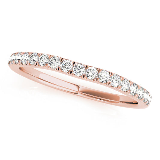 14K Rose Gold Wedding Bands Curved Bands With 0.29 TCW Diamond (SI1-SI2, G-H)