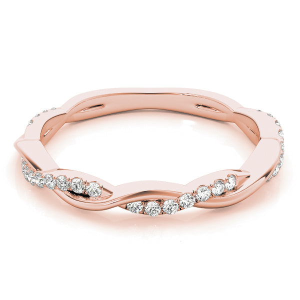 14K Rose Gold Wedding Band With 0.19 TCW Diamond (SI2, H-I)