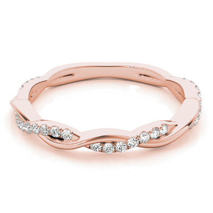 14K Rose Gold Wedding Band With 0.19 TCW Diamond (SI2, H-I)
