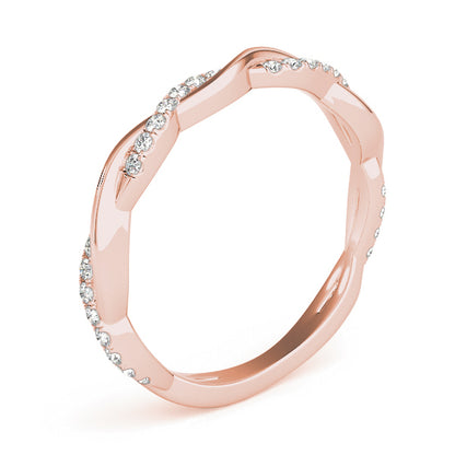 14K Rose Gold Wedding Band With 0.19 TCW Diamond (SI2, H-I)