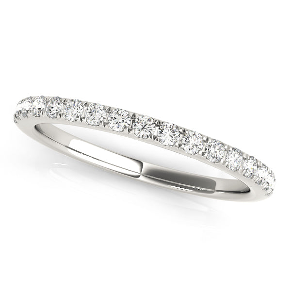 14K White Gold Wedding Band With 0.17 TCW Diamond (SI1-SI2, G-H)