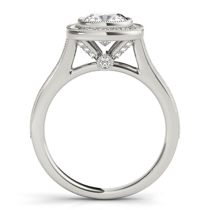 14K White Gold Engagement Rings Halo Cushion With 2.34 TCW Diamond (SI1-SI2, G-H)
