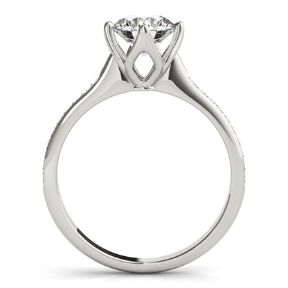 14K White Gold Engagement Ring With 0.87 TCW Diamond (I1, H-I)