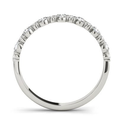 14K White Gold Wedding Band With 0.41 TCW Diamond (I1, H-I)