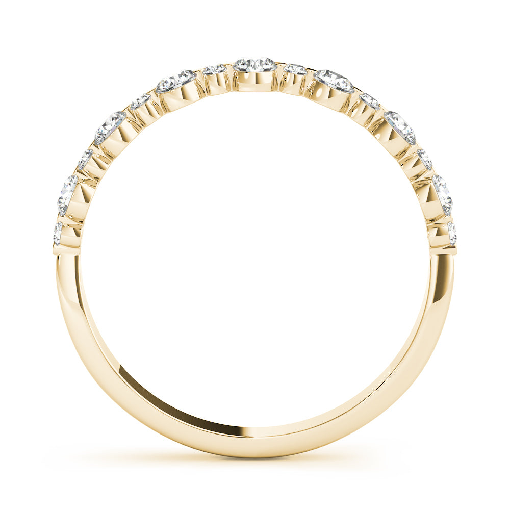 14K Yellow Gold Wedding Band With 0.41 TCW Diamond (SI1-SI2, G-H)