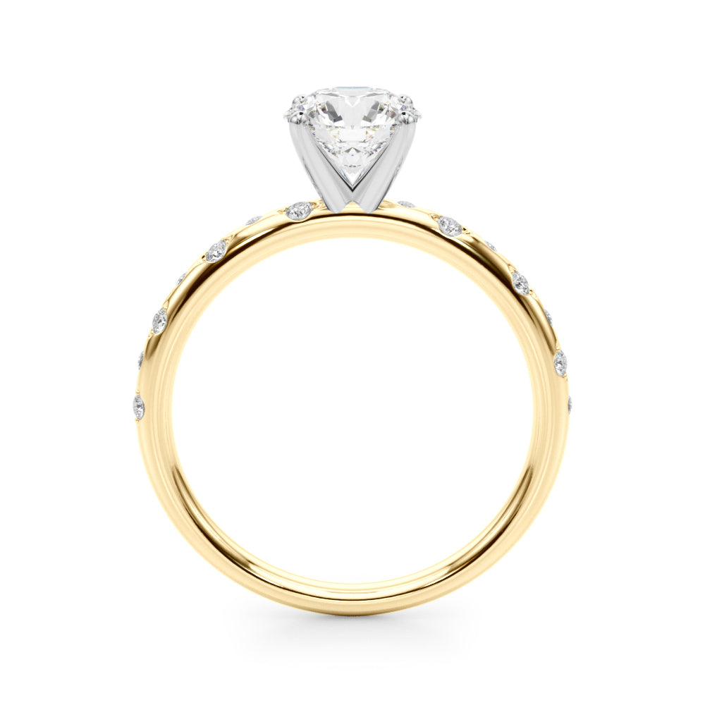 14K Yellow Gold Engagement Rings With 0.07 TCW Diamond (SI1-SI2, G-H)