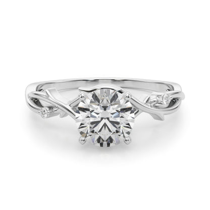 14K White Gold Engagement Rings With 0.02 TCW Diamond (SI1-SI2, G-H)