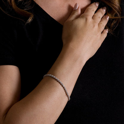 14K White Gold Milgrain Adjustable Bracelet With 0.96 TCW Diamond (I1, H-I)