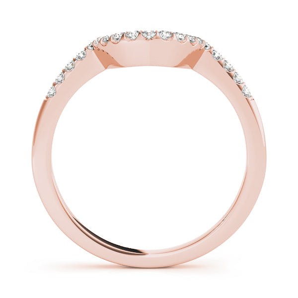 14K Rose Gold Wedding Bands Prong Set With 0.14 TCW Diamond (SI1-SI2, G-H)