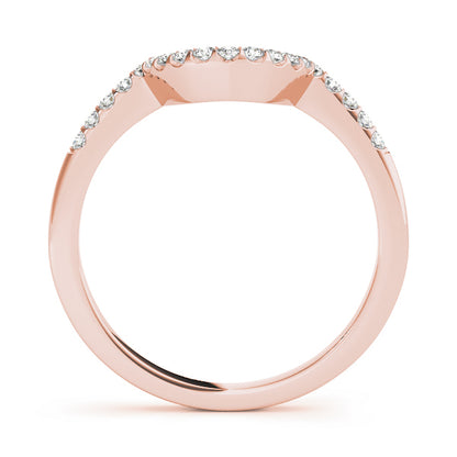 14K Rose Gold Wedding Bands Prong Set With 0.14 TCW Diamond (SI1-SI2, G-H)