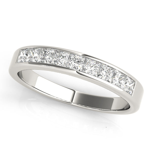 14K White Gold Wedding Bands Fancy Shape Princess With 0.63 TCW Diamond (SI2, H-I)