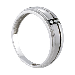 14K White Gold Gents Ring Solitaires With 0.03 TCW Diamond (SI2, H-I)